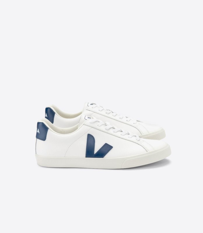 Veja Cuero Original Blanco Cobalto