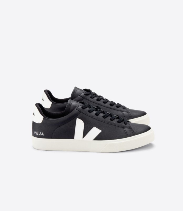 Veja Campo Chromefree Cuero Negro Blanco