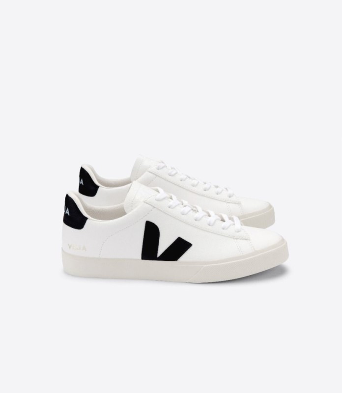 Veja Campo Chromefree Cuero Blanco Negro